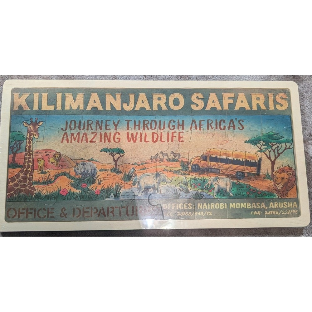 Disney Kilimanjaro Safaris Wooden Puzzle Kids Unisex OS Tan Vintage Style Animal